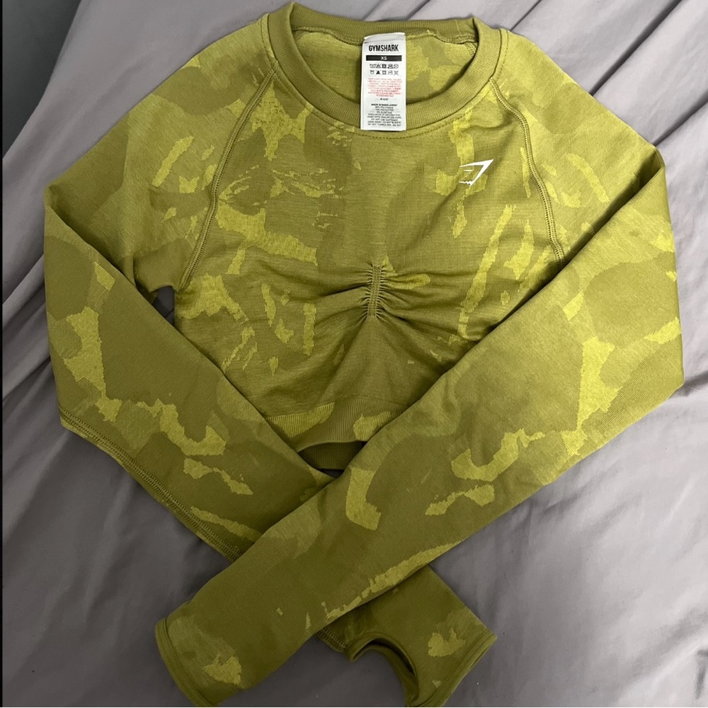 Gymshark Adapt Camo Seamless Long Sleeve Crop Top